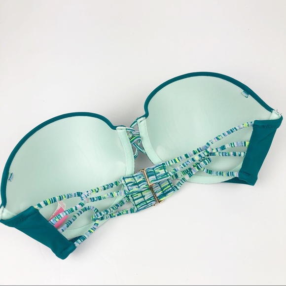Victoria's Secret The Beach Bandeau Teal 34C - Picture 2 of 8